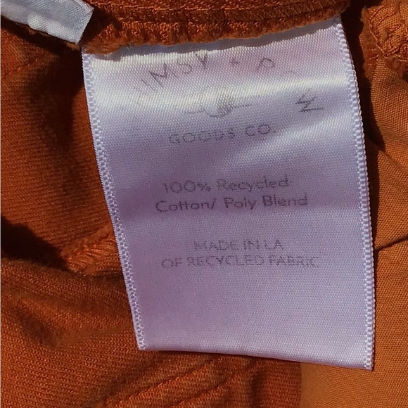 Whimsy + Row Flora Pant in Rust High Waisted Wide Leg Cropped Size M Sustainable - Picture 4 of 5